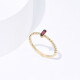 25029-1 Ruby Baguette Ring,14k Gold Beaded Ring,14k Ruby Ring,July Birthstone Ring,40th Birthday Gifts for Women
